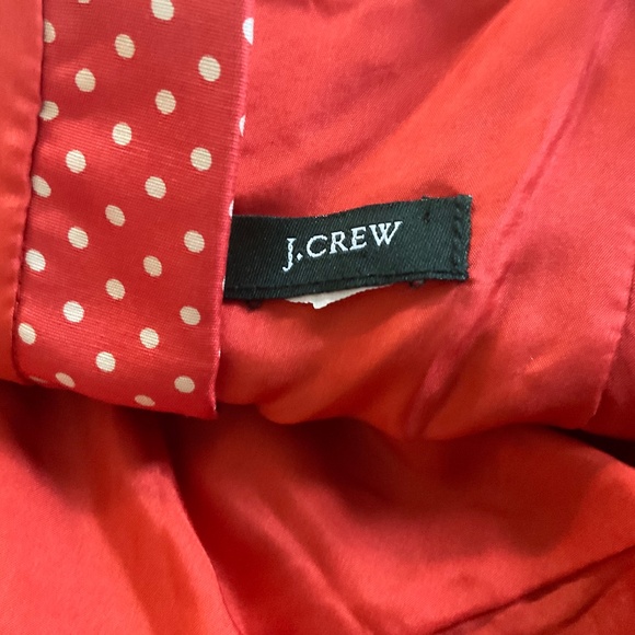 J Crew Silk orange-white polka dots Babydoll Ballerina Dress - Picture 3 of 9